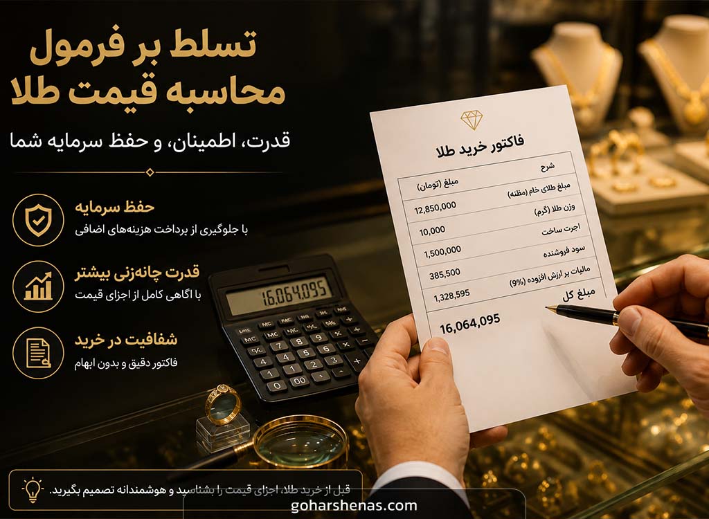 فرمول محاسبه قیمت طلا
